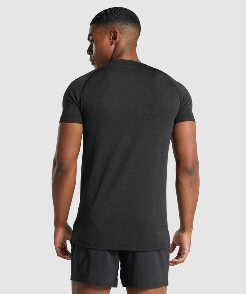 Men's Gymshark Vital Light Seamless T-Shirts Black | CA 5A1680